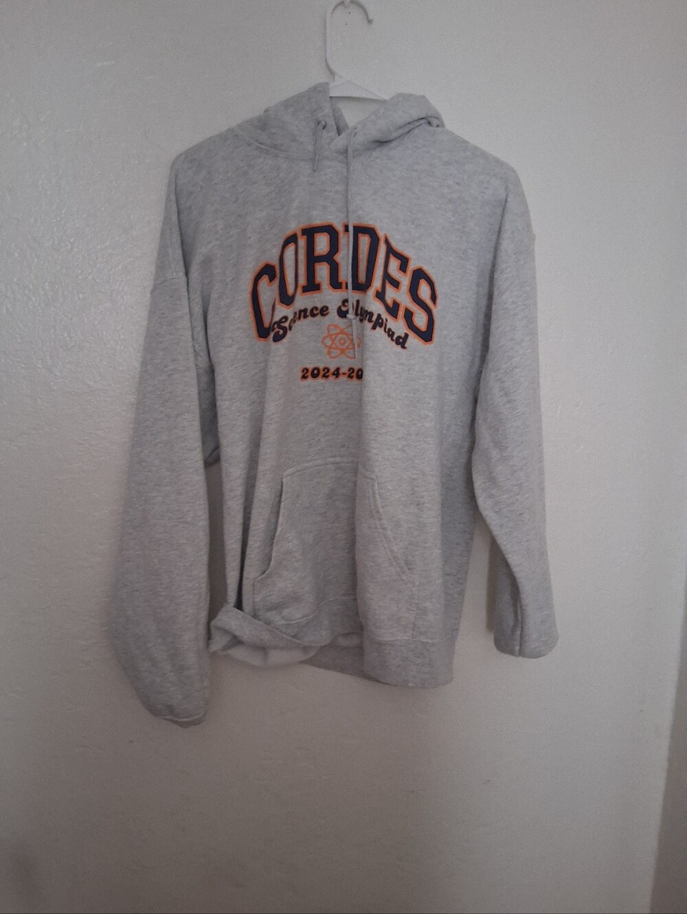 Gildan Gray Crewneck Hoodie with Orange & Black Graphic
